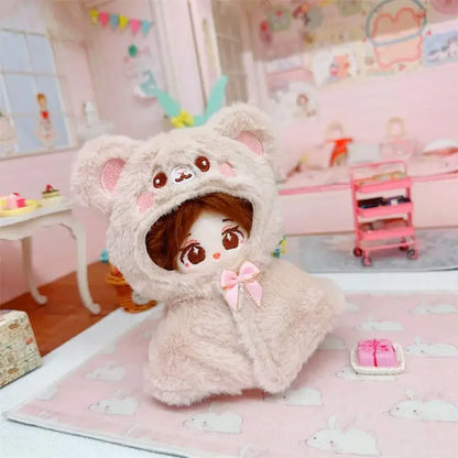 Roupa para boneca de 10cm, casaco quente de pelúcia para boneca, acessórios para boneca, desenvolve habilidades manuais, brinquedo para presente infantil. Disponível em estoque