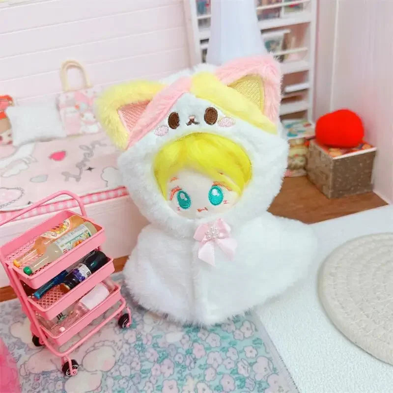 Roupa para boneca de 10cm, casaco quente de pelúcia para boneca, acessórios para boneca, desenvolve habilidades manuais, brinquedo para presente infantil. Disponível em estoque