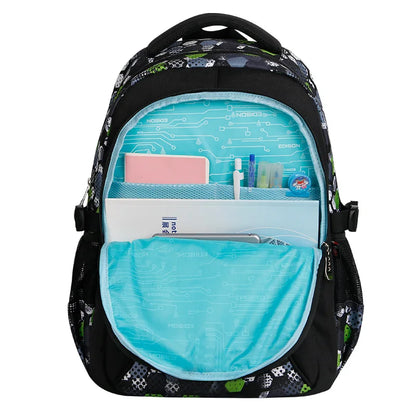 Mochila escolar infantil masculina com estampa de futebol, mochila recortada estilo anime, bolsa de viagem com estampa de futebol, mochila escolar para adolescentes.