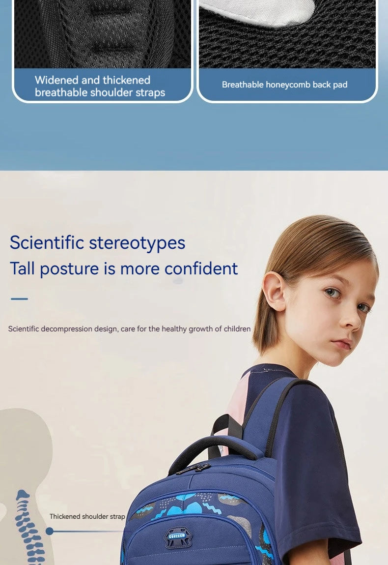 Mochila Infantil para Escola, Mochila Ortopédica Impermeável para Meninos, Mochila Escolar Primária, Mochila para Livros Infantil