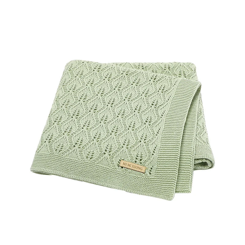Mantas de bebê tricotadas para recém-nascidos, colchas para carrinho de bebê, edredons de algodão para envolver bebês e crianças pequenas, mantas unissex 100*80cm