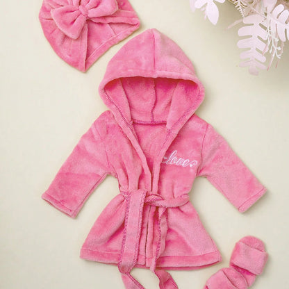Roupão de banho Ylsteed para fotografia de recém-nascidos com turbante e pantufas, bordado "Love", pijama para bebê menina, roupa para ensaio fotográfico infantil.