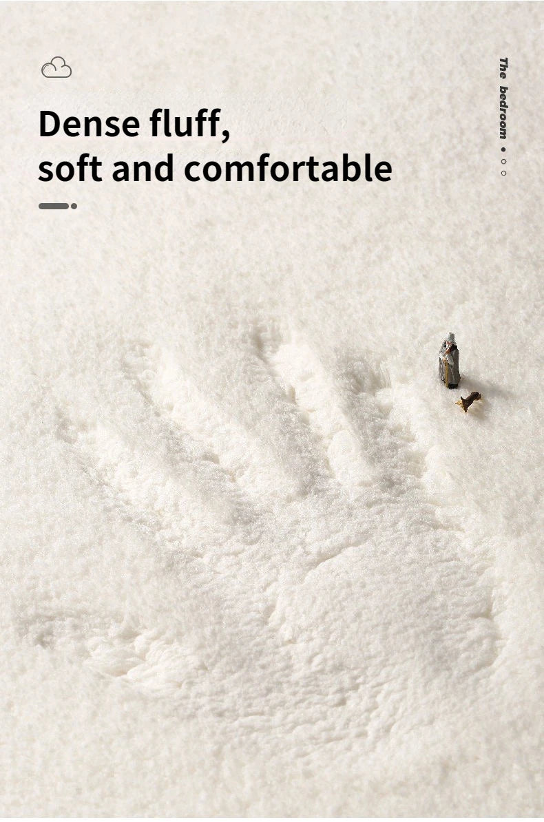 Tapetes de cashmere para decoração de quarto, tapete de cabeceira listrado Maison, tapete felpudo para sala de estar, tapete denso, tapete infantil.