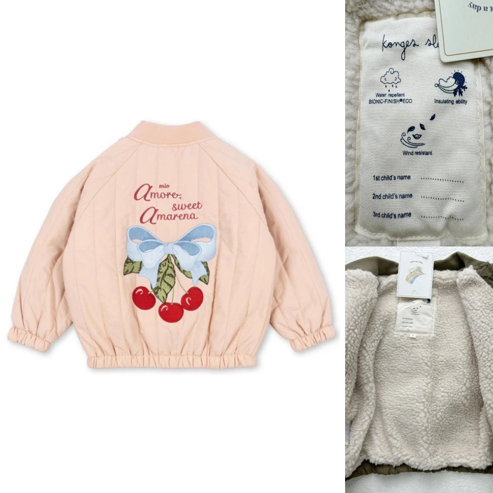 Jaquetas de inverno 2025 para bebês meninos, em lã de cordeiro com lantejoulas e desenhos animados. Roupas infantis para meninas, casaco corta-vento, estilo aviador, tamanhos de 1 a 9 anos.