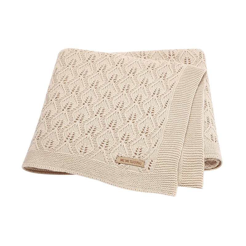 Mantas de bebê tricotadas para recém-nascidos, colchas para carrinho de bebê, edredons de algodão para envolver bebês e crianças pequenas, mantas unissex 100*80cm