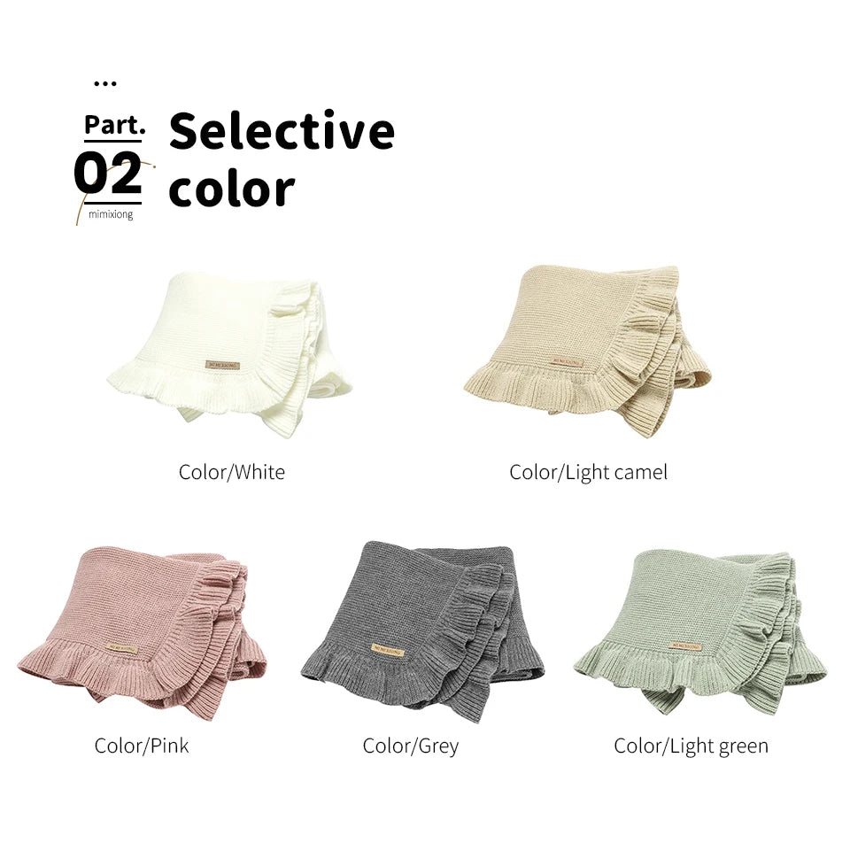 Manta para Bebê 90*70cm Tricotada Recém-Nascido Meninos Meninas Cores Sólidas Carrinho Envoltório Saco de Dormir Reversível Macio Edredom Infantil