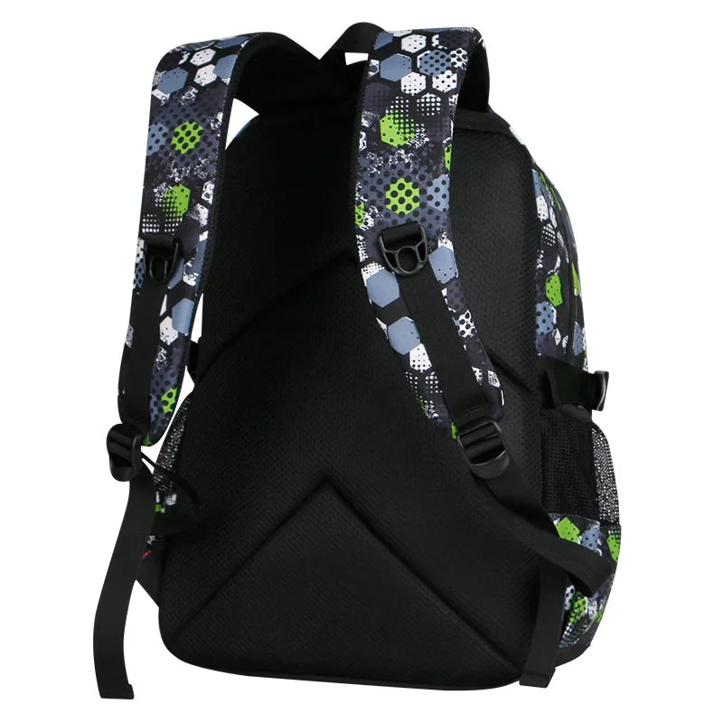 Mochila escolar infantil masculina com estampa de futebol, mochila recortada estilo anime, bolsa de viagem com estampa de futebol, mochila escolar para adolescentes.