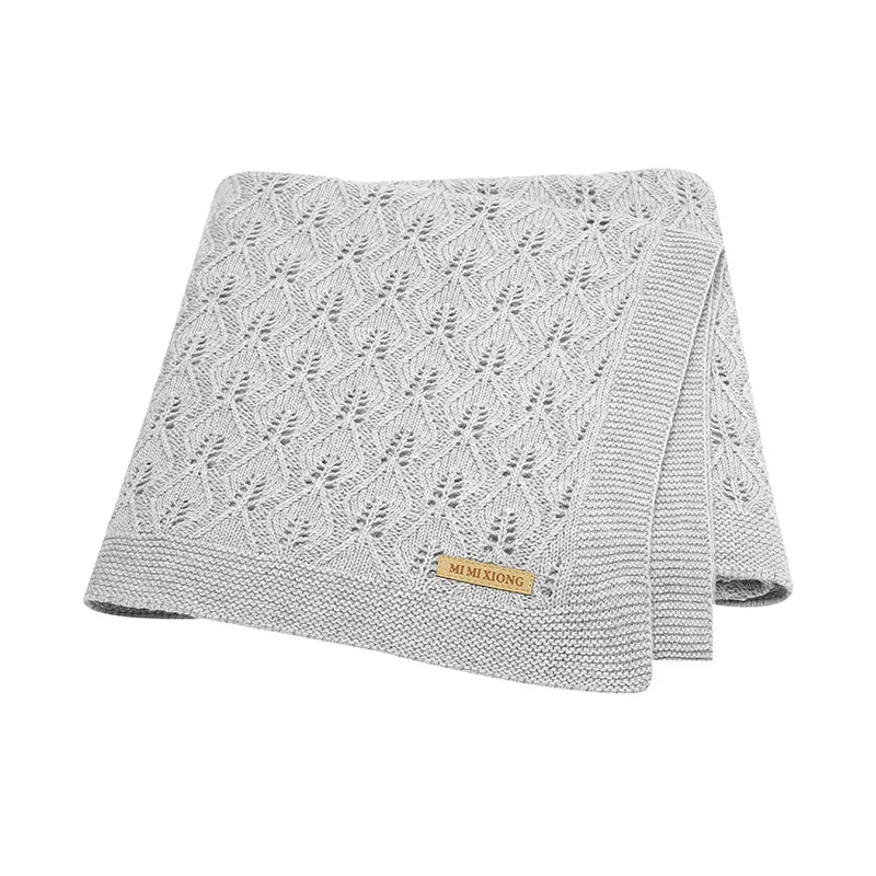 Mantas de bebê tricotadas para recém-nascidos, colchas para carrinho de bebê, edredons de algodão para envolver bebês e crianças pequenas, mantas unissex 100*80cm