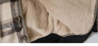 Casaco infantil de lã xadrez, estilo coreano, para outono e inverno. Novos casacos para meninos e meninas, folgados e acolchoados em algodão.