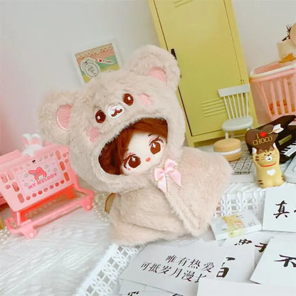 Roupa para boneca de 10cm, casaco quente de pelúcia para boneca, acessórios para boneca, desenvolve habilidades manuais, brinquedo para presente infantil. Disponível em estoque