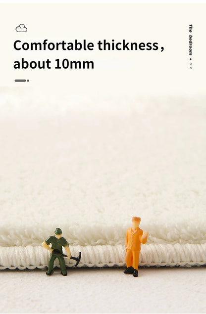 Tapetes de cashmere para decoração de quarto, tapete de cabeceira listrado Maison, tapete felpudo para sala de estar, tapete denso, tapete infantil.