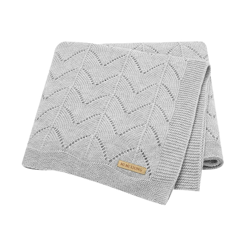 Mantas de bebê tricotadas para recém-nascidos, colchas para carrinho de bebê, edredons de algodão para envolver bebês e crianças pequenas, mantas unissex 100*80cm