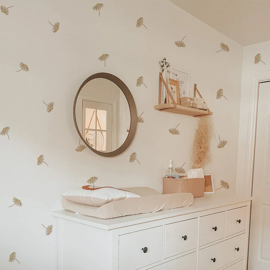 Adesivos de parede Boho com flores caindo para quarto infantil, decoração de casa, sala de estar, vinil decorativo, adesivos infantis.