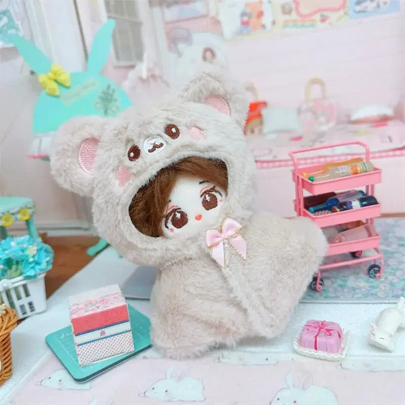 Roupa para boneca de 10cm, casaco quente de pelúcia para boneca, acessórios para boneca, desenvolve habilidades manuais, brinquedo para presente infantil. Disponível em estoque