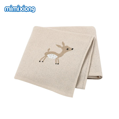 Mantas de Bebê Tricotadas para Recém-Nascidos, Envoltório para Carrinho de Bebê, Envoltório para Berço, Desenho Animado de Alpaca, Manta Infantil para Meninos e Meninas, Colchas Infantis