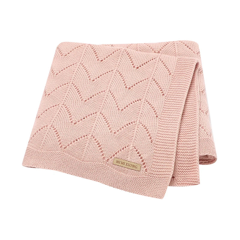 Mantas de bebê tricotadas para recém-nascidos, colchas para carrinho de bebê, edredons de algodão para envolver bebês e crianças pequenas, mantas unissex 100*80cm