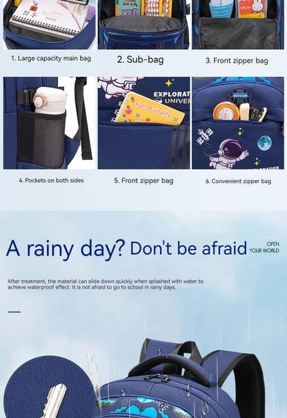 Mochila Infantil para Escola, Mochila Ortopédica Impermeável para Meninos, Mochila Escolar Primária, Mochila para Livros Infantil