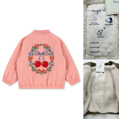 Jaquetas de inverno 2025 para bebês meninos, em lã de cordeiro com lantejoulas e desenhos animados. Roupas infantis para meninas, casaco corta-vento, estilo aviador, tamanhos de 1 a 9 anos.