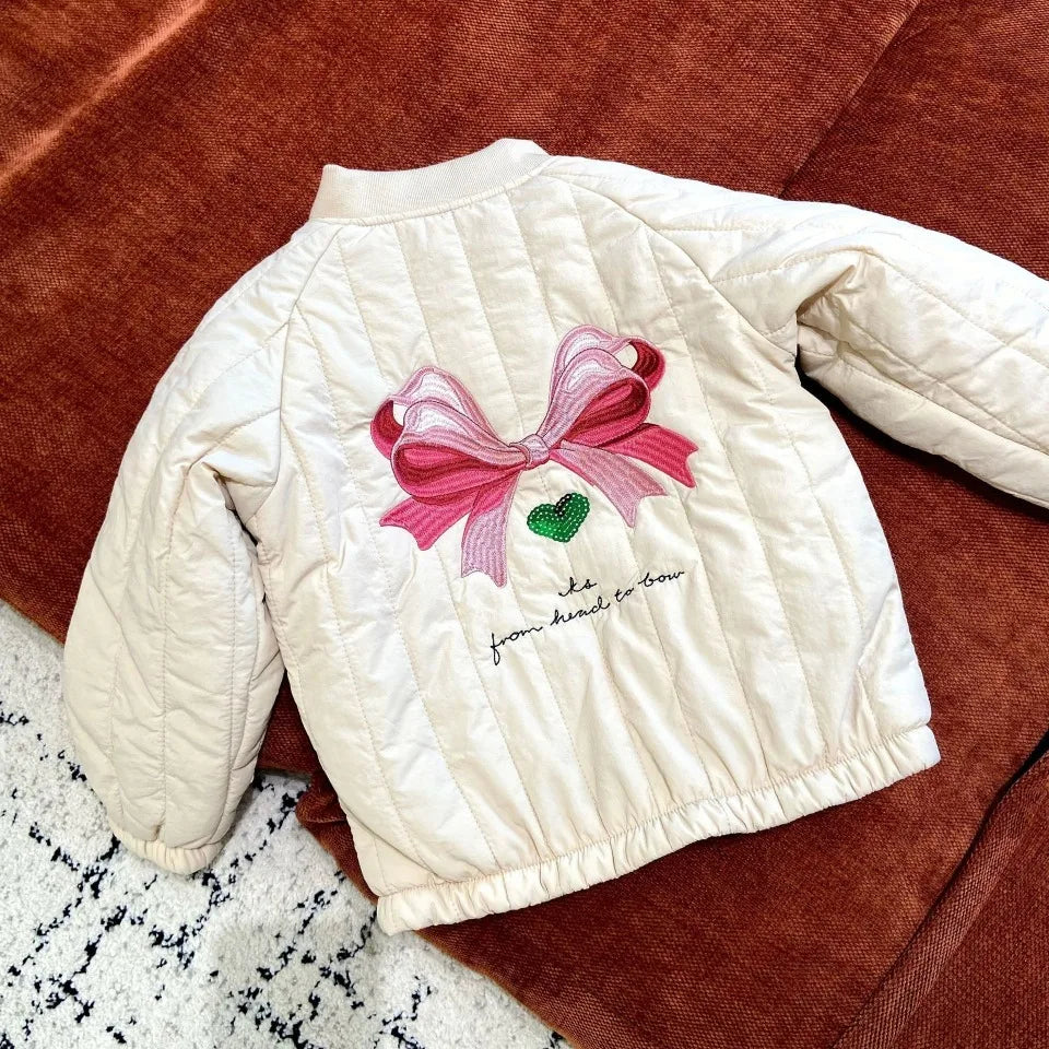 Jaquetas de inverno 2025 para bebês meninos, em lã de cordeiro com lantejoulas e desenhos animados. Roupas infantis para meninas, casaco corta-vento, estilo aviador, tamanhos de 1 a 9 anos.