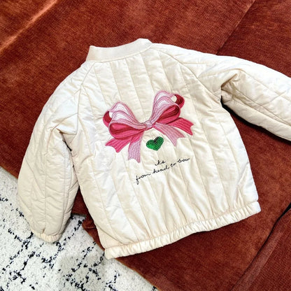 Jaquetas de inverno 2025 para bebês meninos, em lã de cordeiro com lantejoulas e desenhos animados. Roupas infantis para meninas, casaco corta-vento, estilo aviador, tamanhos de 1 a 9 anos.