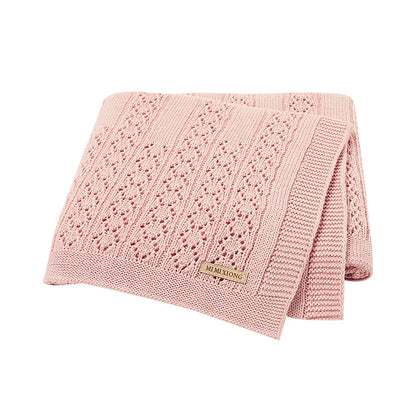 Mantas de bebê tricotadas para recém-nascidos, colchas para carrinho de bebê, edredons de algodão para envolver bebês e crianças pequenas, mantas unissex 100*80cm
