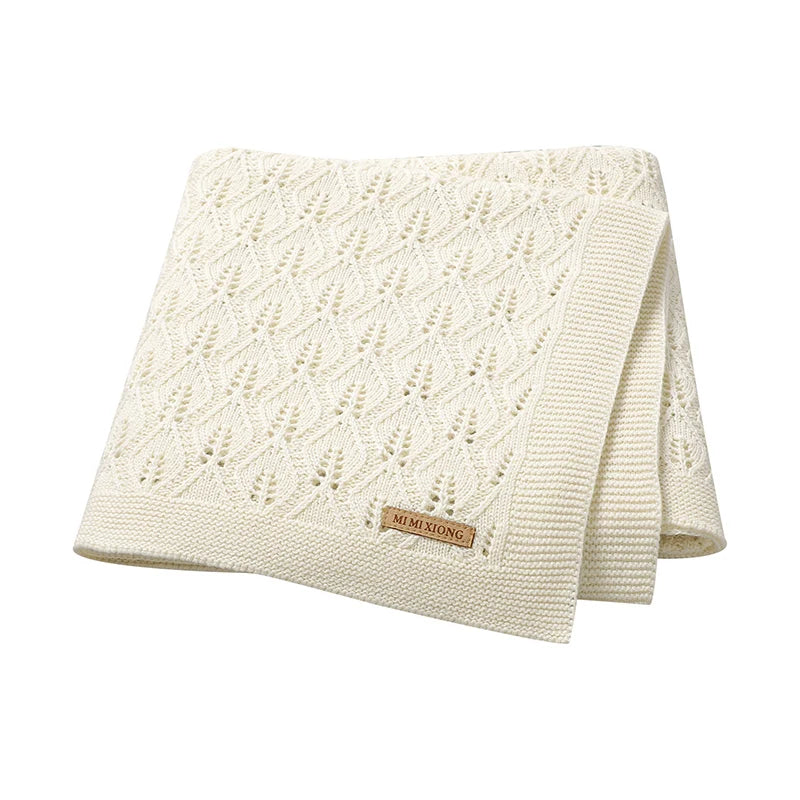 Mantas de bebê tricotadas para recém-nascidos, colchas para carrinho de bebê, edredons de algodão para envolver bebês e crianças pequenas, mantas unissex 100*80cm