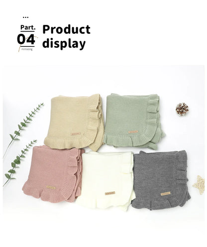 Manta para Bebê 90*70cm Tricotada Recém-Nascido Meninos Meninas Cores Sólidas Carrinho Envoltório Saco de Dormir Reversível Macio Edredom Infantil