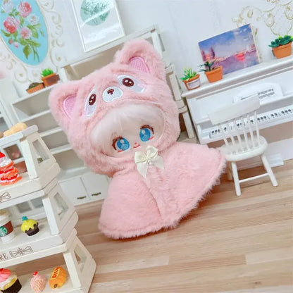 Roupa para boneca de 10cm, casaco quente de pelúcia para boneca, acessórios para boneca, desenvolve habilidades manuais, brinquedo para presente infantil. Disponível em estoque