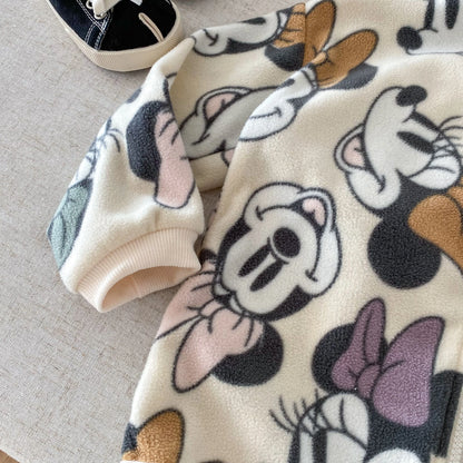 Casacos infantis de manga comprida com estampa de desenho animado para primavera e outono, modelos folgados e casuais para meninos e meninas.