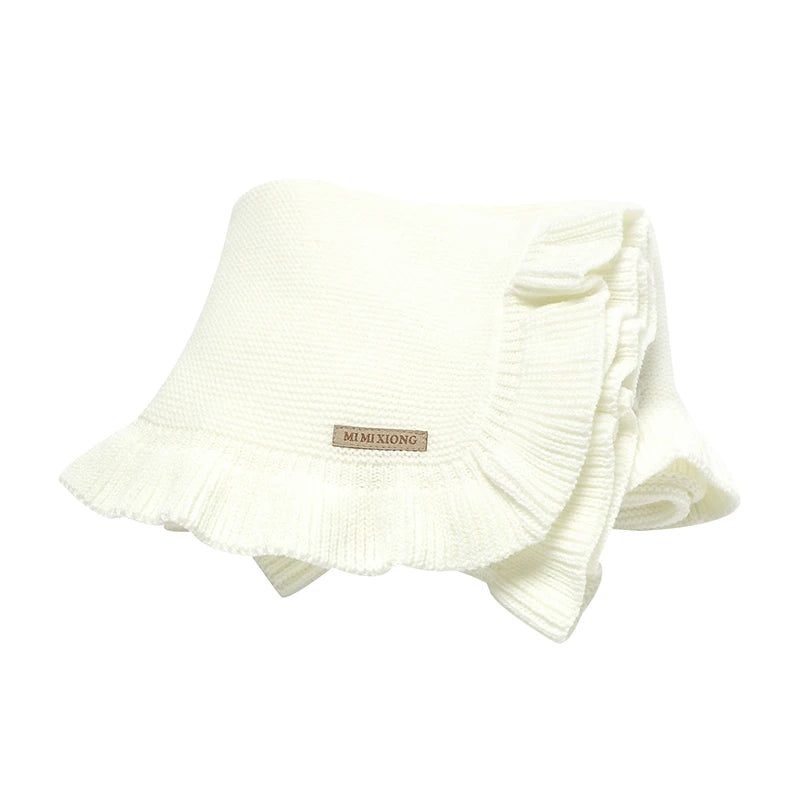 Manta para Bebê 90*70cm Tricotada Recém-Nascido Meninos Meninas Cores Sólidas Carrinho Envoltório Saco de Dormir Reversível Macio Edredom Infantil