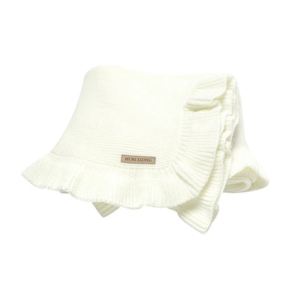 Manta para Bebê 90*70cm Tricotada Recém-Nascido Meninos Meninas Cores Sólidas Carrinho Envoltório Saco de Dormir Reversível Macio Edredom Infantil