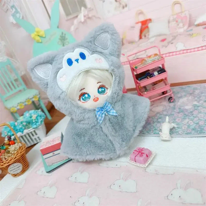Roupa para boneca de 10cm, casaco quente de pelúcia para boneca, acessórios para boneca, desenvolve habilidades manuais, brinquedo para presente infantil. Disponível em estoque