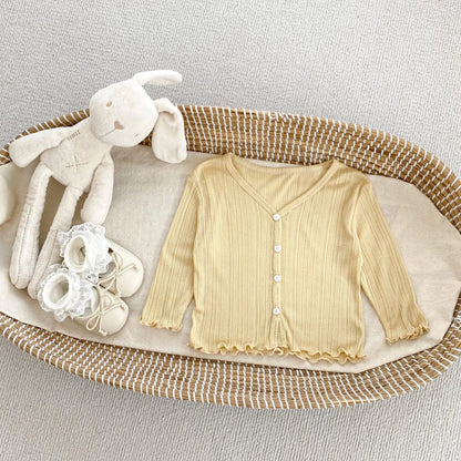 Casaco infantil de verão para meninas, com proteção solar, cor sólida, leve e fino, respirável, com abas laterais.