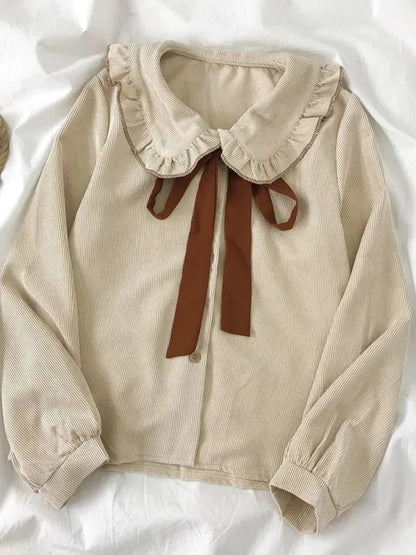 Conjunto vintage preppy feminino com colete de tricô, cardigã, gola boneca, camisa de manga comprida e saia plissada xadrez (peça única) para primavera e outono.