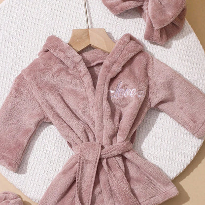 Roupão de banho Ylsteed para fotografia de recém-nascidos com turbante e pantufas, bordado "Love", pijama para bebê menina, roupa para ensaio fotográfico infantil.