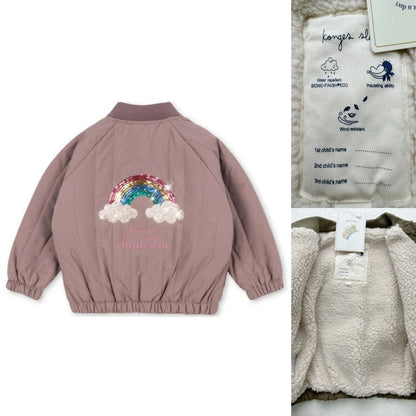 Jaquetas de inverno 2025 para bebês meninos, em lã de cordeiro com lantejoulas e desenhos animados. Roupas infantis para meninas, casaco corta-vento, estilo aviador, tamanhos de 1 a 9 anos.