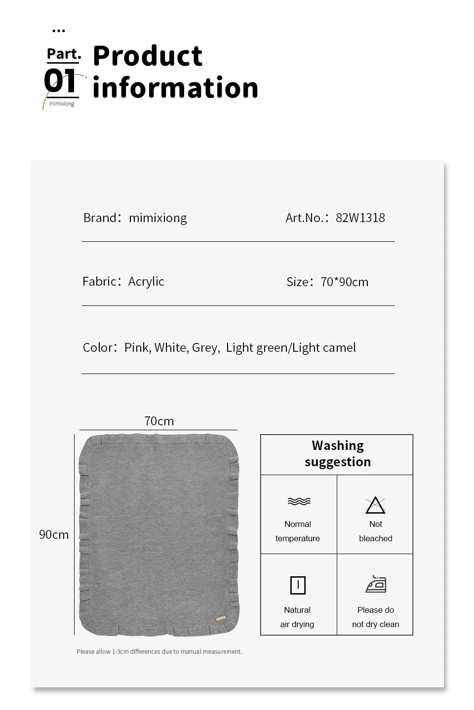 Manta para Bebê 90*70cm Tricotada Recém-Nascido Meninos Meninas Cores Sólidas Carrinho Envoltório Saco de Dormir Reversível Macio Edredom Infantil