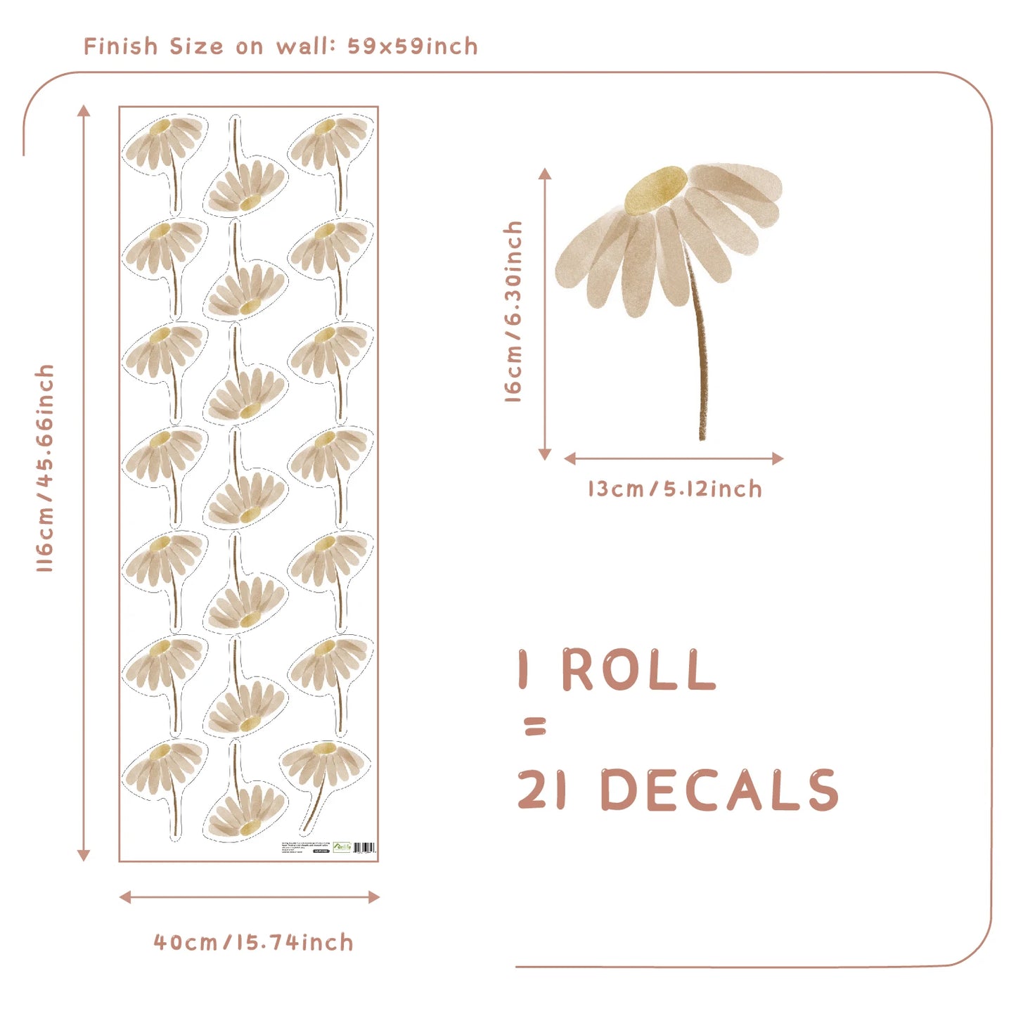 Adesivos de parede Boho com flores caindo para quarto infantil, decoração de casa, sala de estar, vinil decorativo, adesivos infantis.