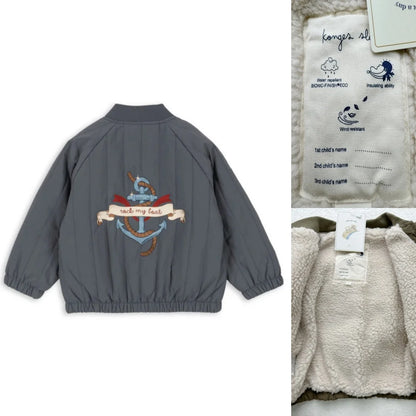 Jaquetas de inverno 2025 para bebês meninos, em lã de cordeiro com lantejoulas e desenhos animados. Roupas infantis para meninas, casaco corta-vento, estilo aviador, tamanhos de 1 a 9 anos.