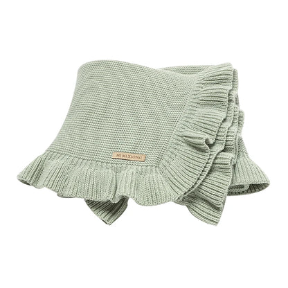 Manta para Bebê 90*70cm Tricotada Recém-Nascido Meninos Meninas Cores Sólidas Carrinho Envoltório Saco de Dormir Reversível Macio Edredom Infantil