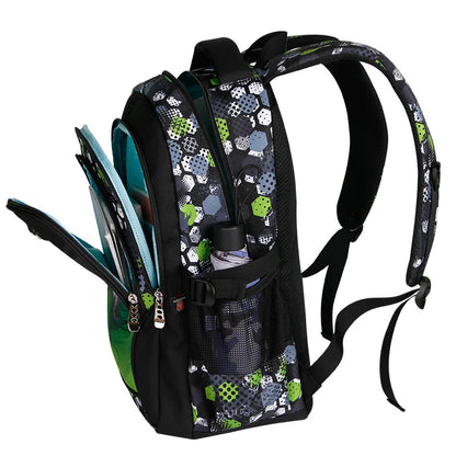 Mochila escolar infantil masculina com estampa de futebol, mochila recortada estilo anime, bolsa de viagem com estampa de futebol, mochila escolar para adolescentes.