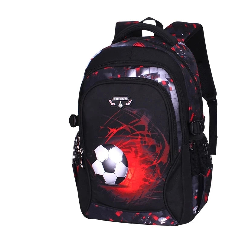 Mochila escolar infantil masculina com estampa de futebol, mochila recortada estilo anime, bolsa de viagem com estampa de futebol, mochila escolar para adolescentes.