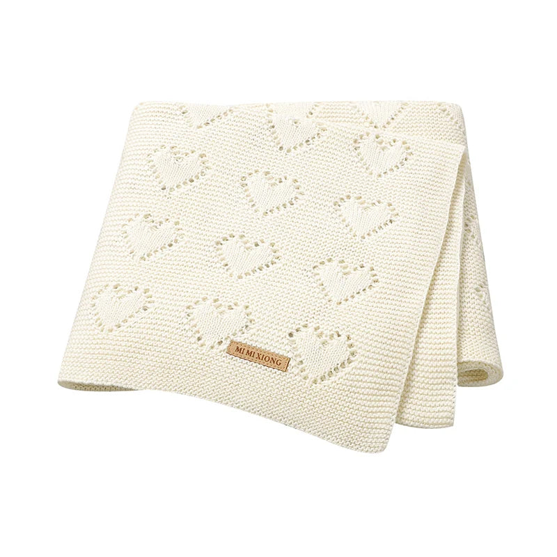 Mantas de bebê tricotadas para recém-nascidos, colchas para carrinho de bebê, edredons de algodão para envolver bebês e crianças pequenas, mantas unissex 100*80cm