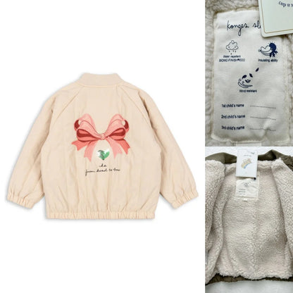 Jaquetas de inverno 2025 para bebês meninos, em lã de cordeiro com lantejoulas e desenhos animados. Roupas infantis para meninas, casaco corta-vento, estilo aviador, tamanhos de 1 a 9 anos.