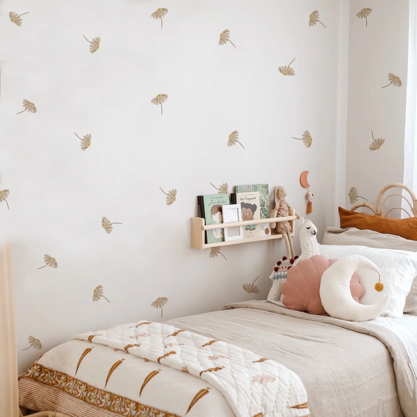 Adesivos de parede Boho com flores caindo para quarto infantil, decoração de casa, sala de estar, vinil decorativo, adesivos infantis.