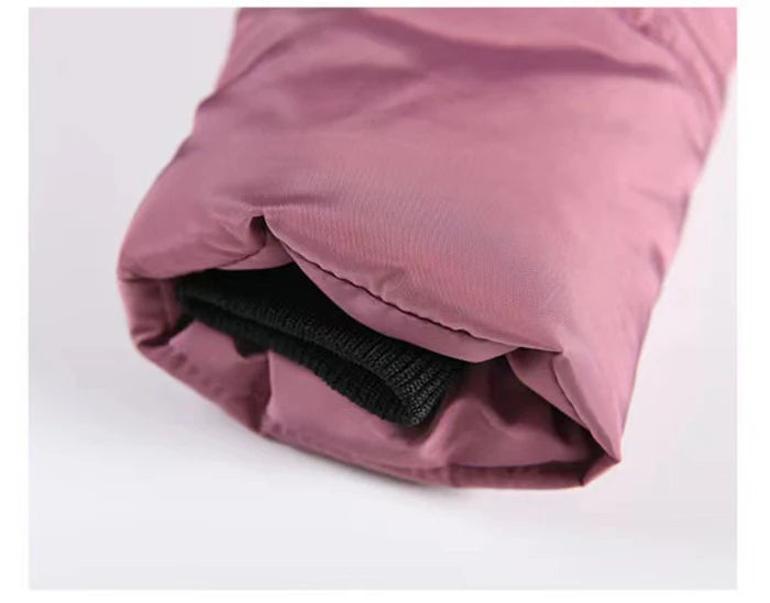 Casaco de inverno infantil para meninas de 4 a 10 anos, grosso e quentinho, com capuz, zíper e gola de pele sintética. Ideal para princesas.