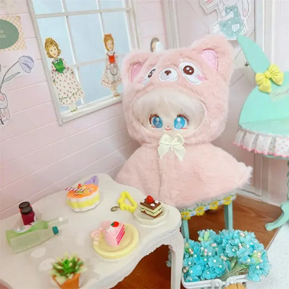 Roupa para boneca de 10cm, casaco quente de pelúcia para boneca, acessórios para boneca, desenvolve habilidades manuais, brinquedo para presente infantil. Disponível em estoque